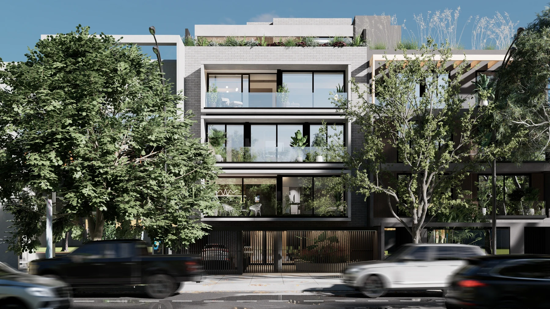 Fachada de Elevia Casas en Altura